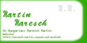 martin maresch business card